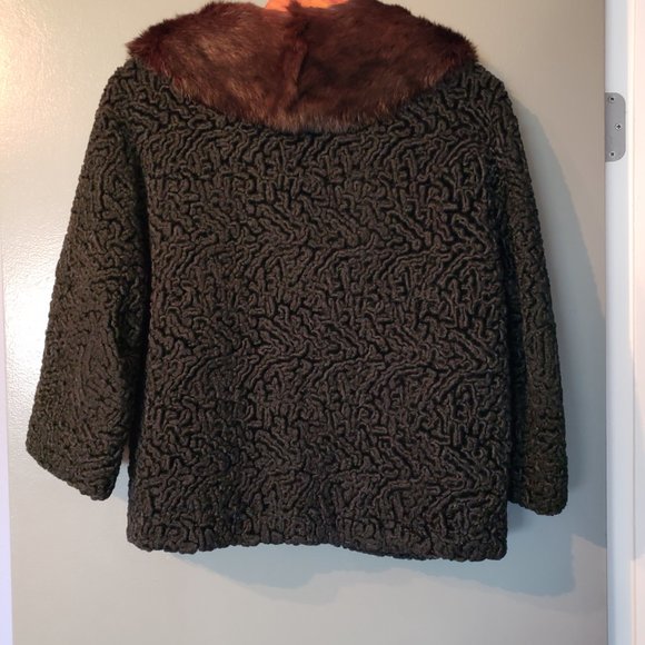 1950s Vintage Peck & Peck Curly Lamb Coat with Mink Collar - Picture 9 of 9